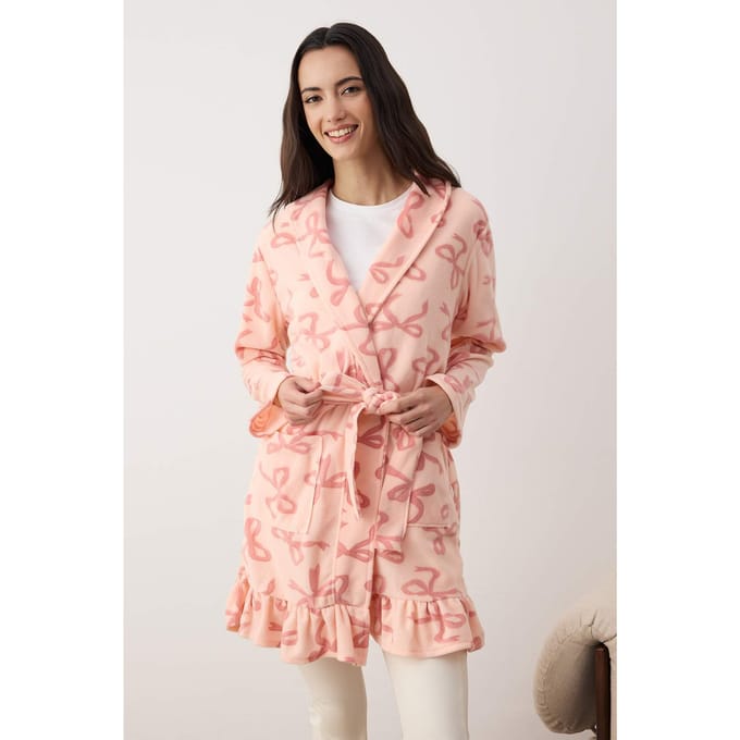 Damesbadjas met Rosa-print