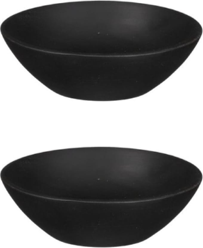 Mica Decorations Tomar schaal - 4,5 x 15 cm - Mangohout - Zwart - 2 stuks
