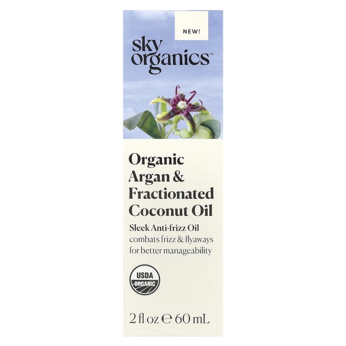 Sky Organics, huile d'argan biologique et de noix de coco raffinée, 2 fl oz (60 ml) gray