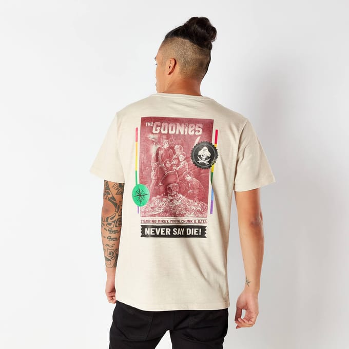 The Goonies Retro Cover Unisex T-Shirt - Wit Vintage Wash - M
