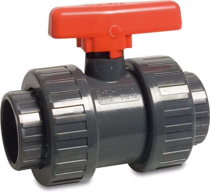 Mega Kogelkraan PVC-U 40 mm lijmmof 16bar DN32 grijs type Safe 600 Viton