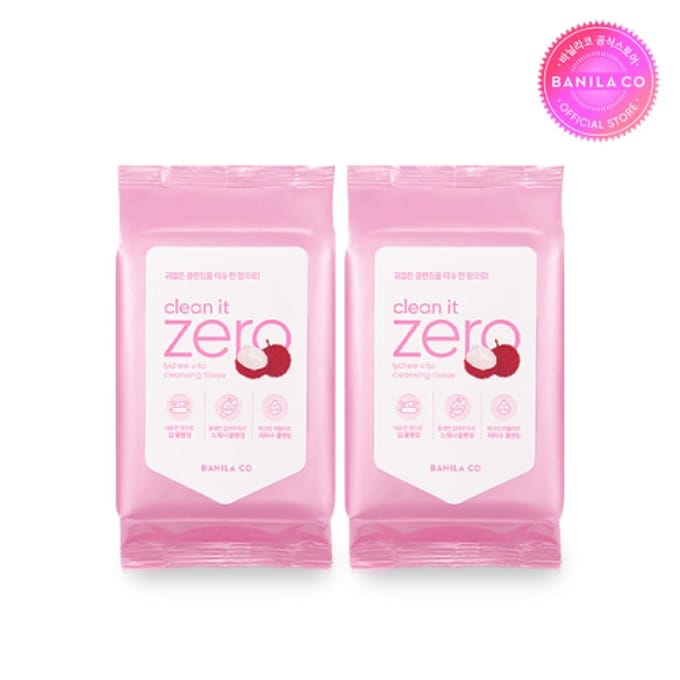 Banilaco [2 pak] Clean It Zero Rich vIta Make-up Remover Doekjes 30 Stuks FREE pink