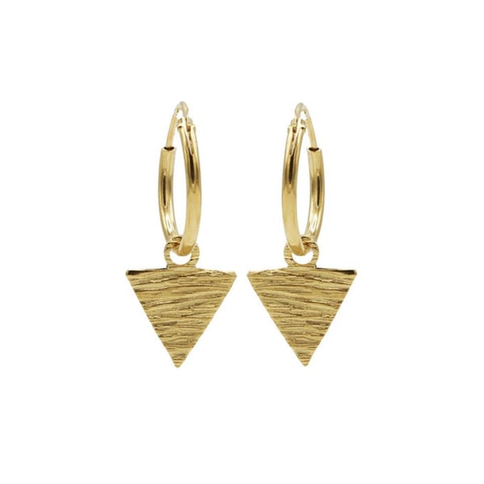 Karma Symbols oorbel triangle wood Goud-M2029