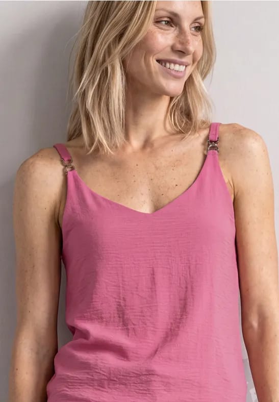 Top met V-hals en decoratief detail