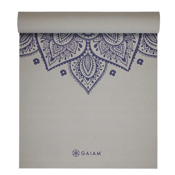 Gaiam Yoga Mat - Sustained Grey Sundial Flower - 5 mm