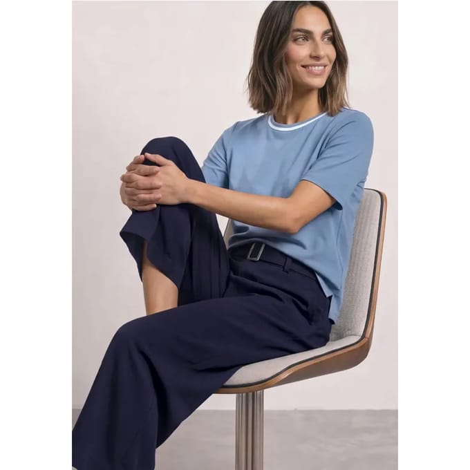 Shirt met ronde hals en contrasterende details