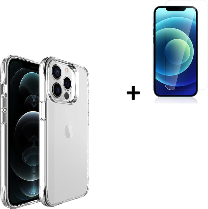 Geschikt voor iPhone 13 Mini Hoesje - iPhone 13 Mini Screenprotector - iPhone 13 Mini Hoesje Transparant Siliconen Case + Screenprotector