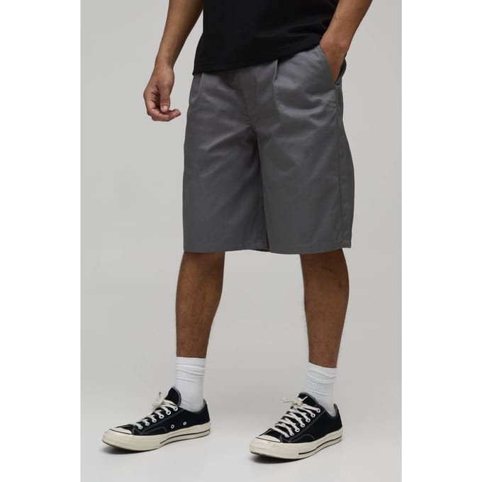 Relaxed Fit Pleat Front Work 365 Jort | Charcoal | Size 46