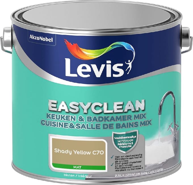 Levis - Easyclean Keuken & Badkamer Mix - Shady Yellow C70 - Mengverf - 2,5 L