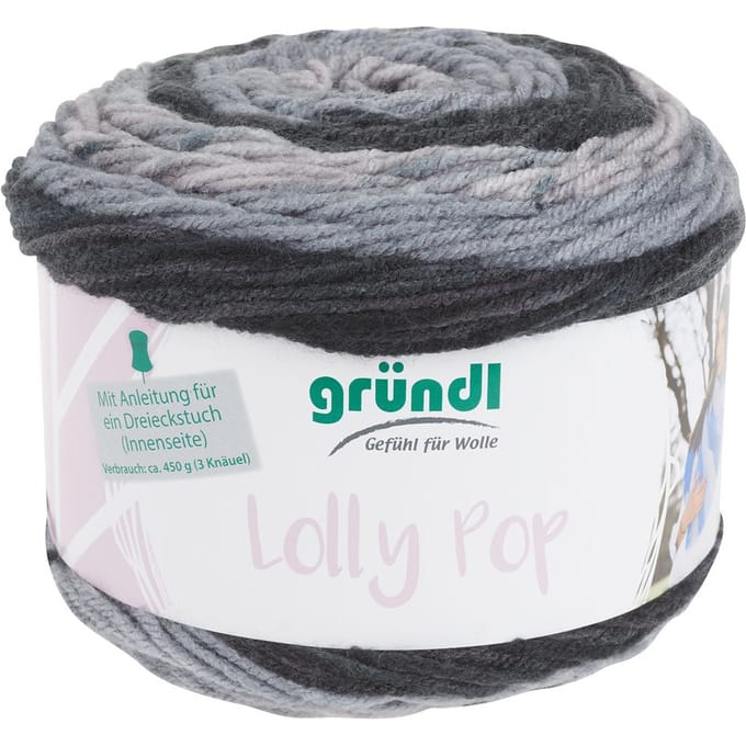 Gründl wol "Lolly Pop" - Black Pepper Swirl, Kleur 08