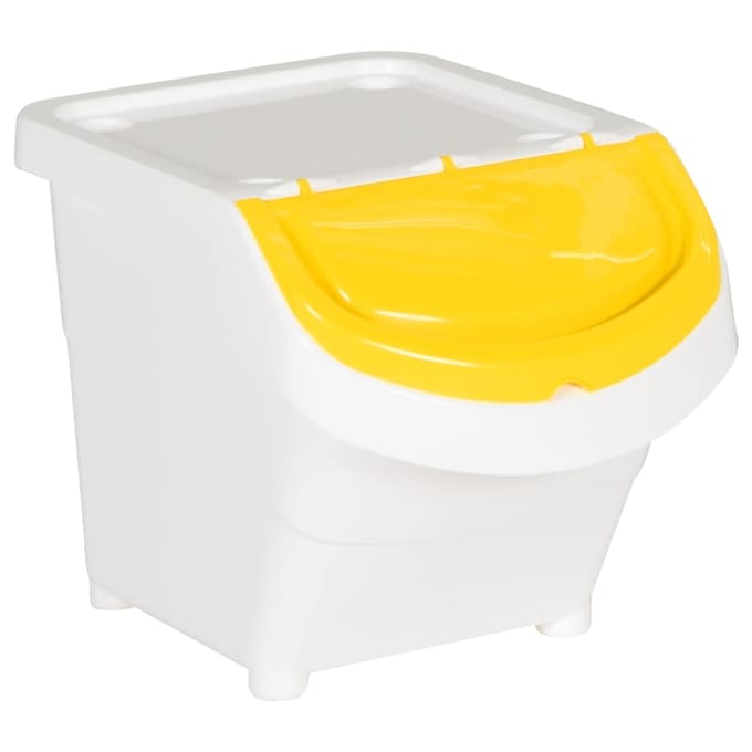 vidaXL - Afvalbakken - met - deksels - stapelbaar - 3 - st - PP - 78 - L - wit