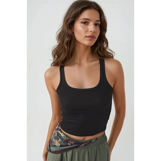 Aansluitende U-hals Gebreide Tanktop