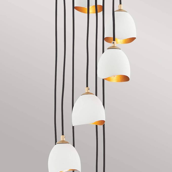 Lisa McDennon by Hinkley LED Hanglamp Nula | 12X E14 Max 40W | Dimbaar | Shell White & Luxe Gold