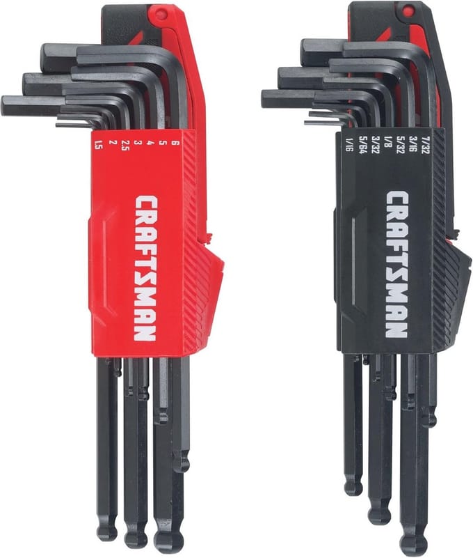 Inbussleutel Set 20-Delig Metrisch/SAE - Inclusief Adapter voor T-Greep