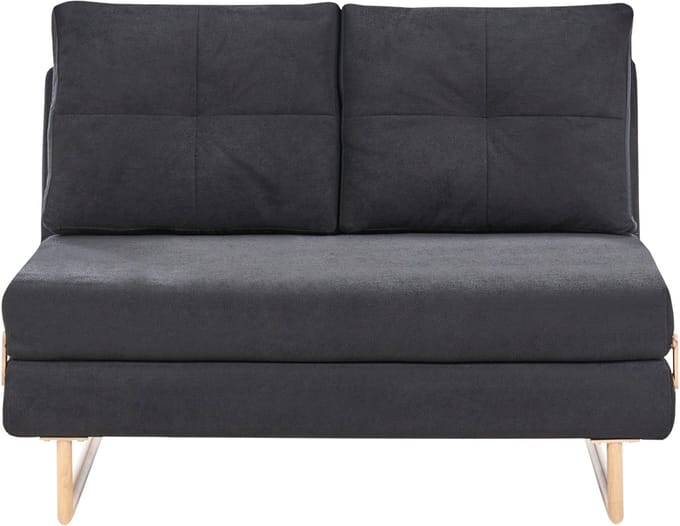 JERSLEV - 2-zits slaapbank - Zwart - Polyester