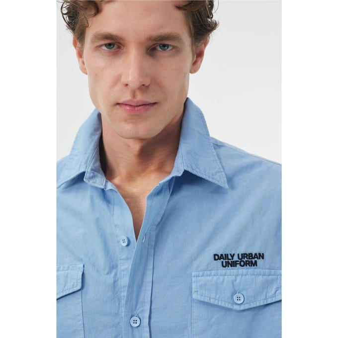 Heren Katoenen Poplin T-shirt met Print
