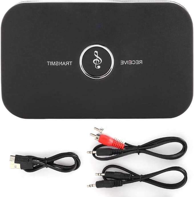 Audio Zender Ontvanger - Draadloze Adapter - Muziek Streamen - 2-in-1 Functionaliteit - Mini Compact - Geel