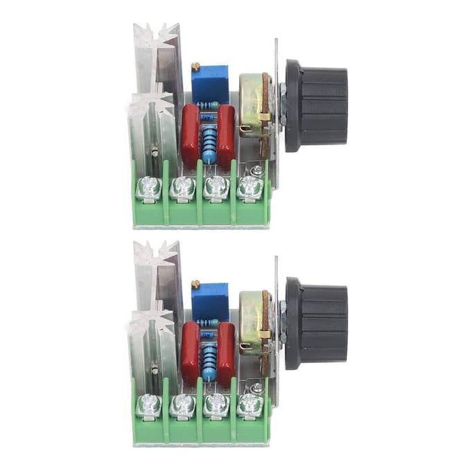 2 STUKS 2000W 220V AC SCR Spanningsregelaar Instelbare Motorsnelheidsregeling Module Knop Potentiometer