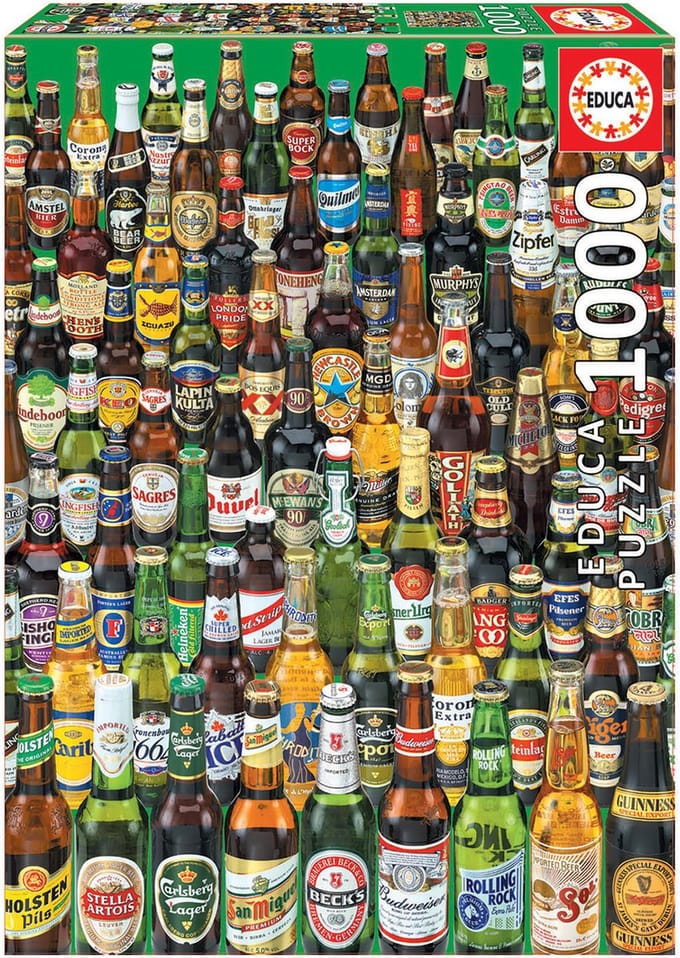 Educa - Puzzel - 1000 stukjes - Collage Bierflesjes - Legpuzzel