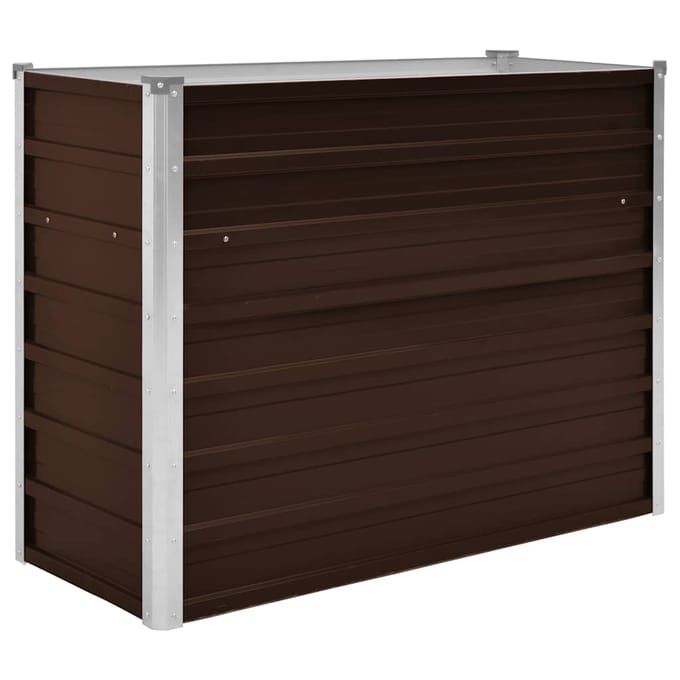 vidaXL - Plantenbak - verhoogd - 100x40x77 - cm - gegalvaniseerd - staal - bruin