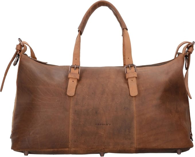 HAROLD'S Leren reistas Antic Travelbag Nature bruine