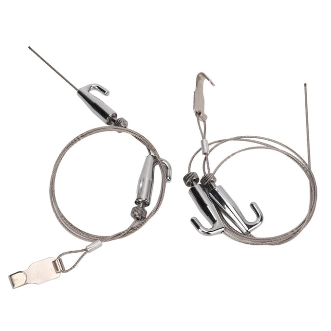 2 stuks Schilderijrail Ophangsysteem Professionele Verstelbare Schilderij Ophangdraad Kit voor Tentoonstelling 1m / 3.3ft