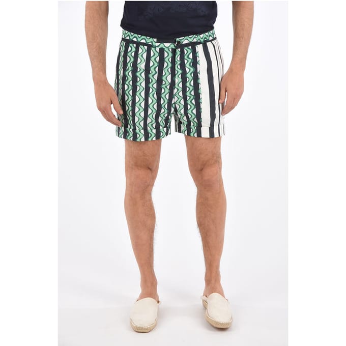 Box Fit Shorts in Bianco, Verde