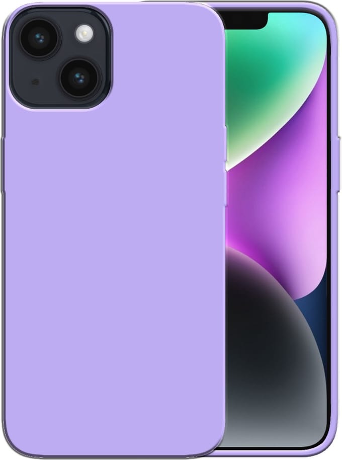 Smartphonica Siliconen hoesje voor iPhone 14 case met zachte binnenkant - Paars geschikt voor iPhone 14