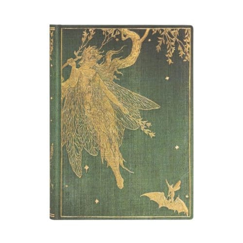Paperblanks cahier, formaat 9,5 x 14 cm., uitvoering olive fairy mini, gelinieerd