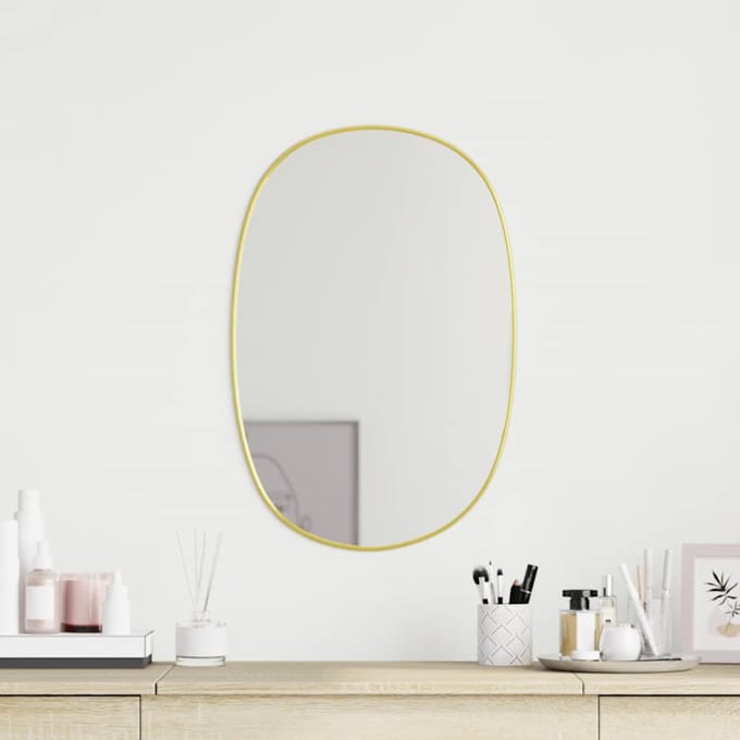 vidaXL - Wandspiegel - 50x35 - cm - goudkleurig