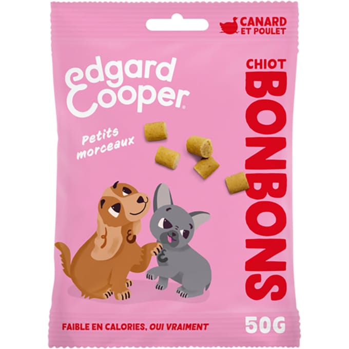 50g Edgard & Cooper Bonbecs Puppy Eend & Kip - Hondensnoepjes