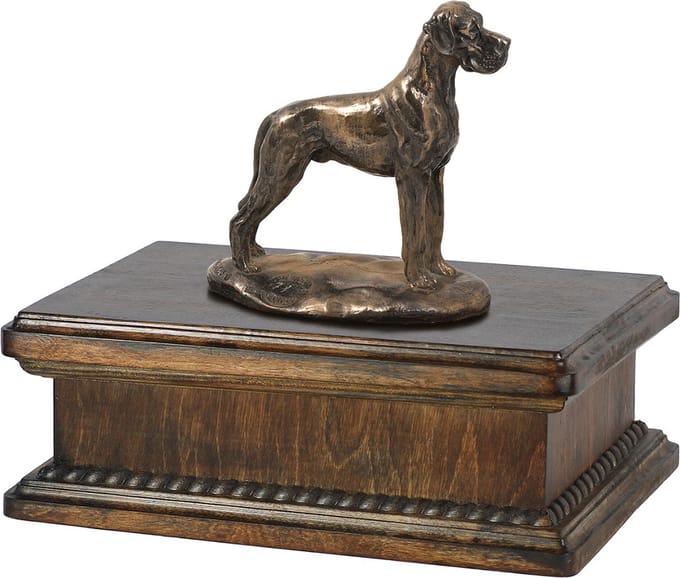 Duitse Dog II - Elegante urn met hondenstandbeeld voor as van je huisdier