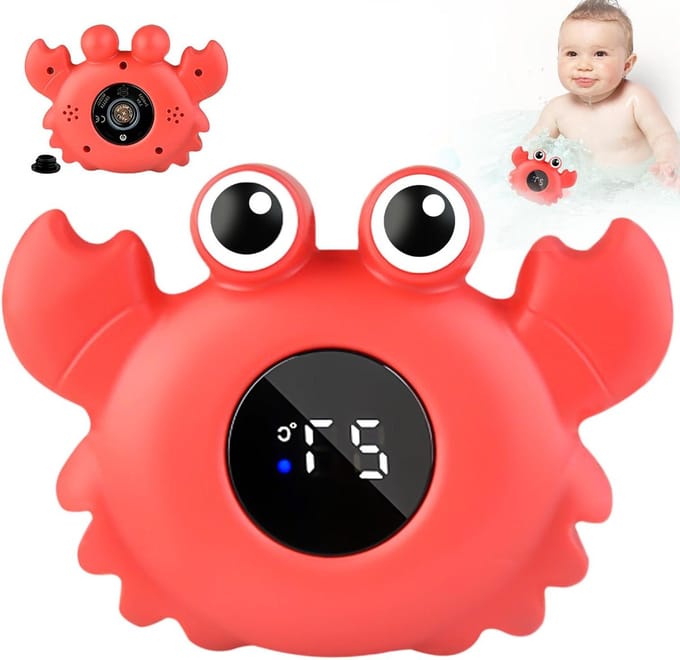Badthermometer Baby - Digitale Meter - Veilig Baden - Led Waarschuwing - 12 cm Diep - Rood