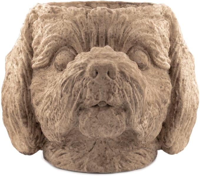 HomeBound by KY | Aardewerk bloempot hond beige L | bloempot | pot