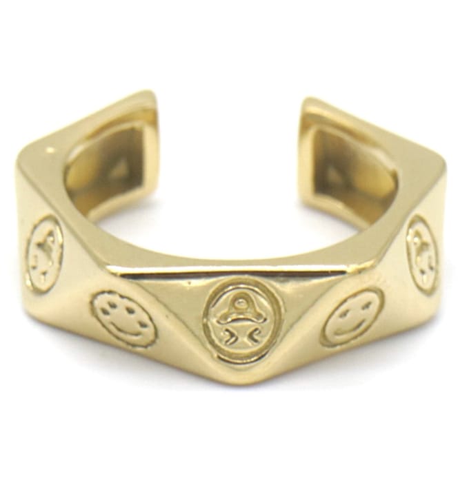 Ring Smileys - RVS - One Size - Goudkleurig