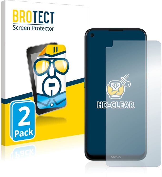 BROTECT - Screenprotector voor Nokia 5.4 - Folie Beschermfolie transparant 2 Stuks