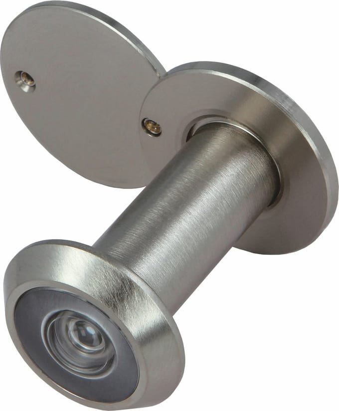 AMIG Deurspion - messing - mat zilver - 160° zicht - voor deuren 35-60 mm