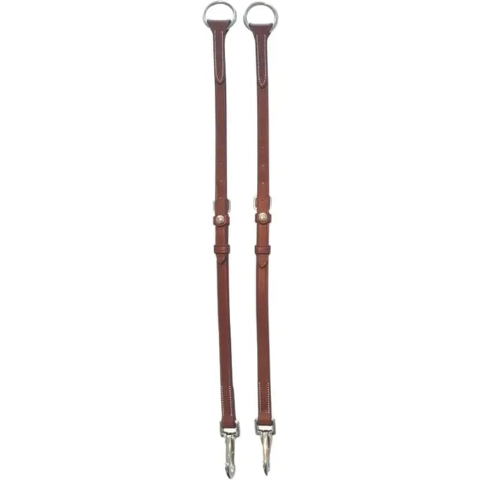 Leren martingaalvork Silver Crown