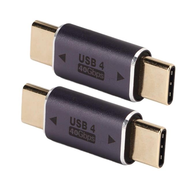 2 stuks Type C Male naar Type C Male Adapter 40 Gbps 100 W Rechte Mini USB C Adapter voor Laptop Smartphone