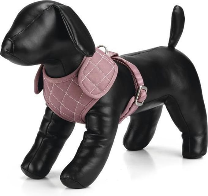 Polyester borsttuig Diamond. Roze, verstelbaar.