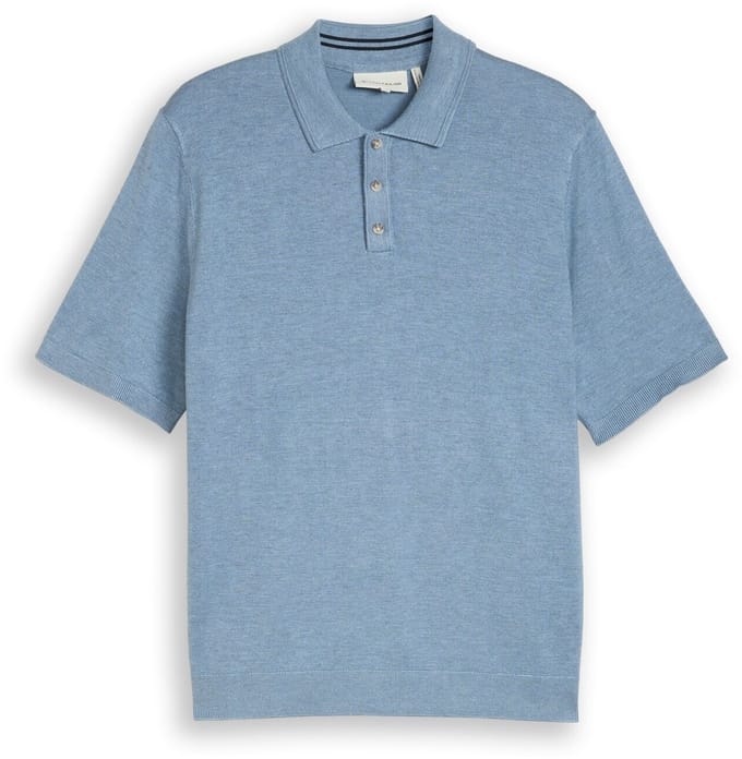 Tom Tailor - Gebreide trui met polokraag - Maat M - mountain spring blue melange