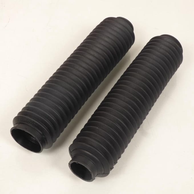 vorkbeschermer voor motorfiets zwart rubber d: 38mm d: 50mm l:305mm