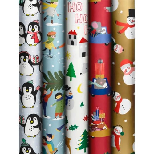 Stewo kerst cadeaupapier jolly animals, formaat 70 x 300 cm assorti