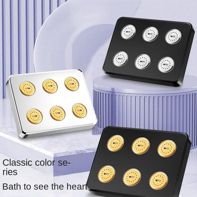 Mini douche haute pression avec eau circulant autour de la pomme de douche, accessoires de salle de bain à économie d'eau, pomme de douche blanc