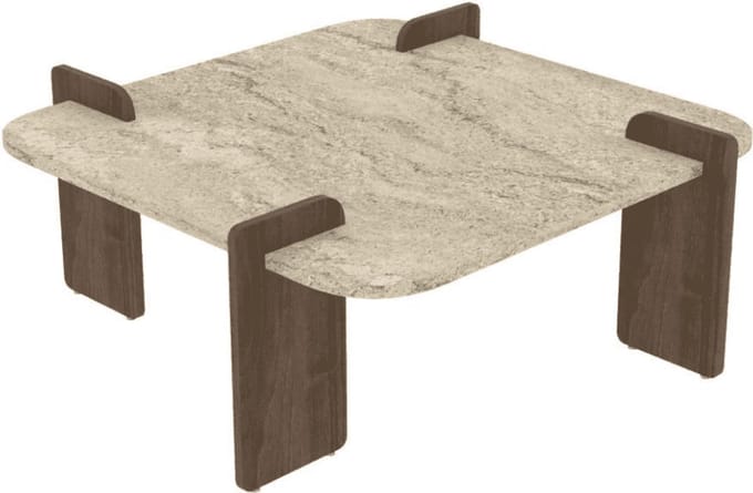 CALICOSY - Salontafel met vierkant tafelblad L90 cm ORIGIN