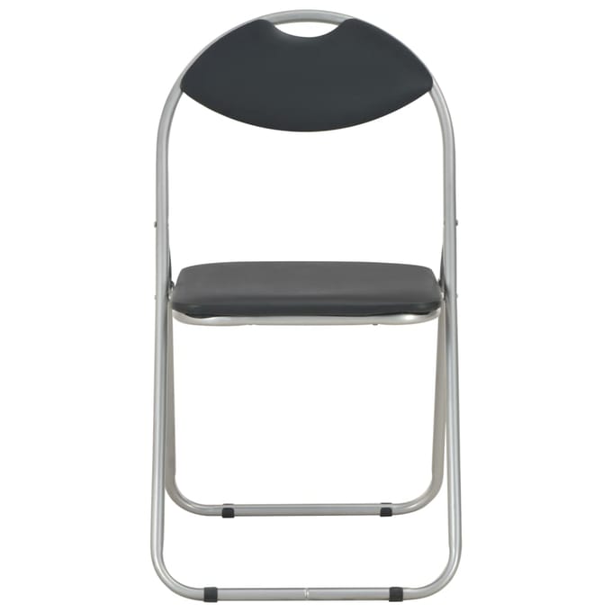 vidaXL - Opklapbare - stoelen, - 2 - stuks, - zwart - kunstleer