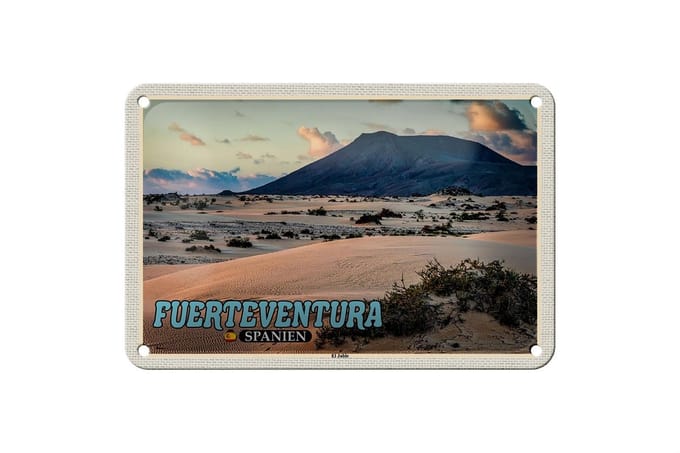 Blechschild Reise 18x12cm Fuerteventura Spanien El Jable Wanderdüne