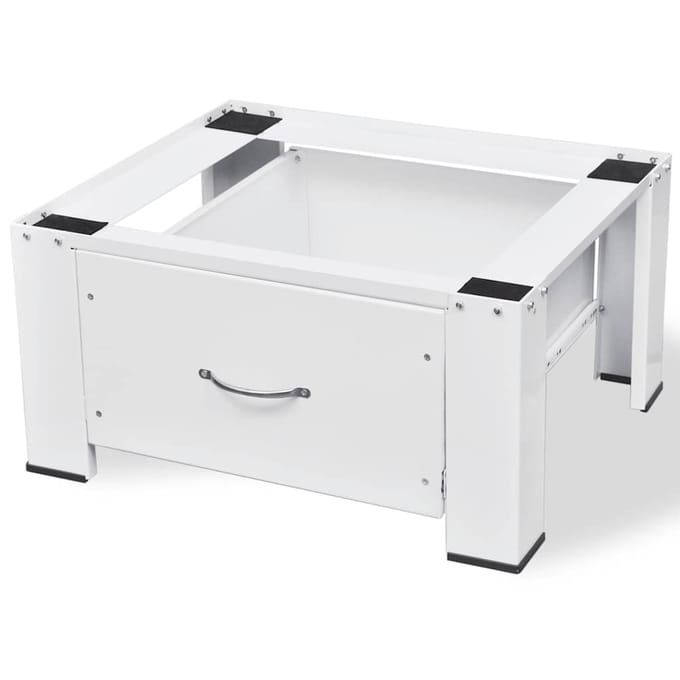 Socle pour machine à laver blanc avec tiroir