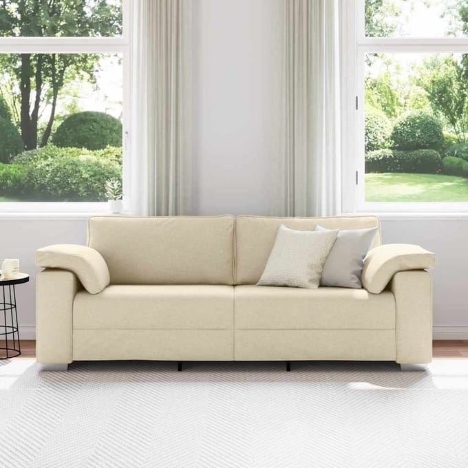 vidaXL - 3-Zits - Sofa - Crème - 220 - cm - Stof
