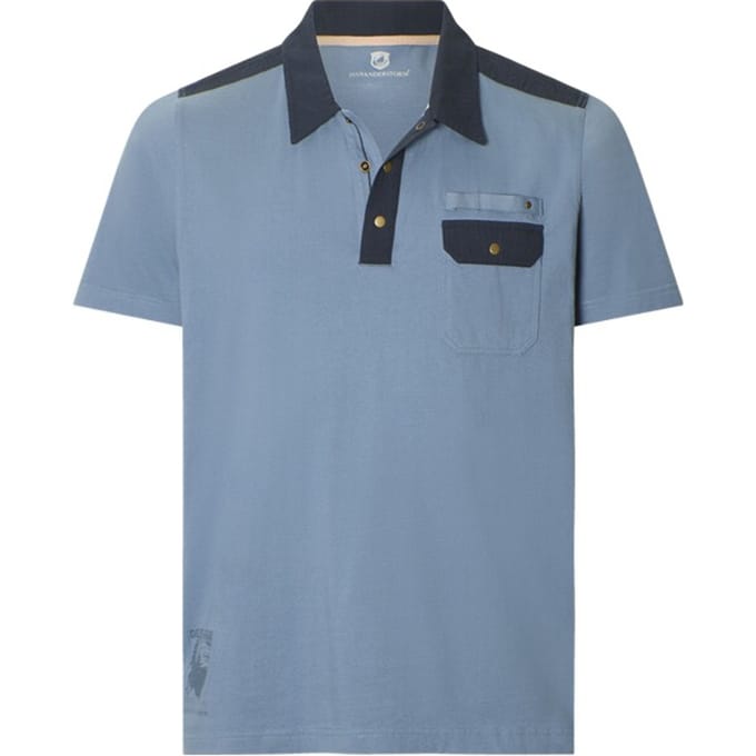 Jan Vanderstorm herren Poloshirt - 52/54 - blauw - Plus Size